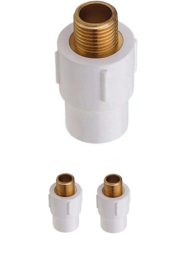 SANITARY WARE UPVC Brass Male Thread Adapter (MTA), pipe fitting, Size- ½" Inch (15mm), Colour-White (2) - Image 1